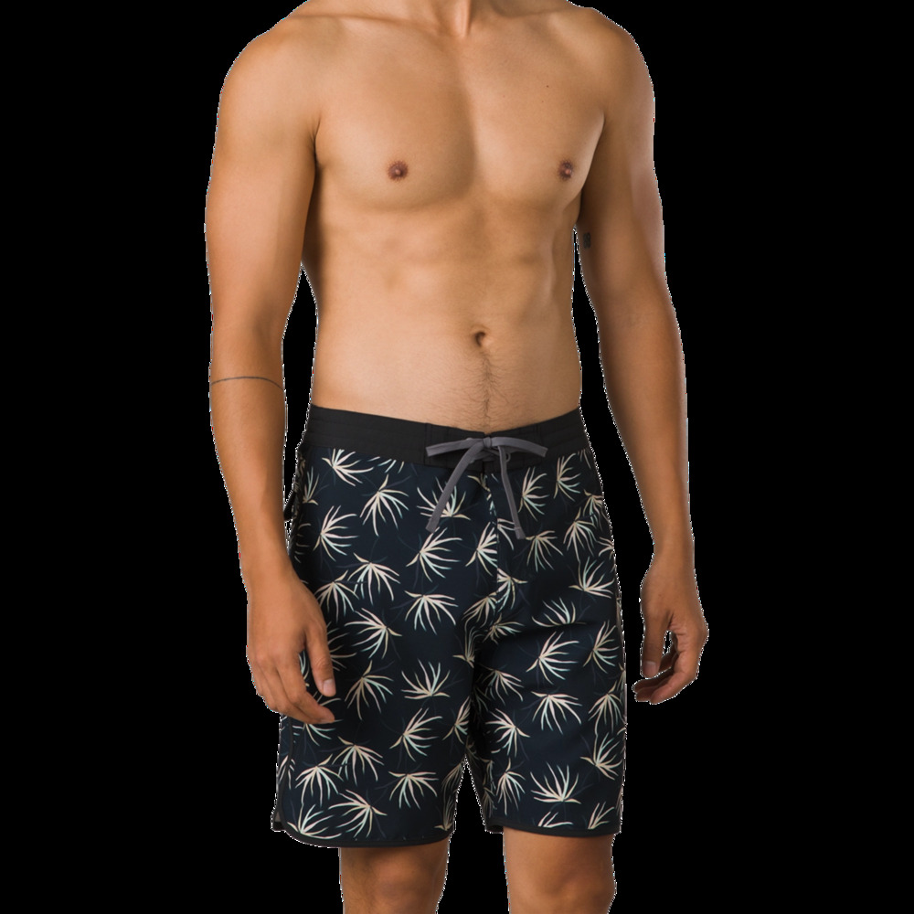 PrAna Men's 28 Black Bloom Vintage Swimwear Surfing 6” Boardshorts N4-14